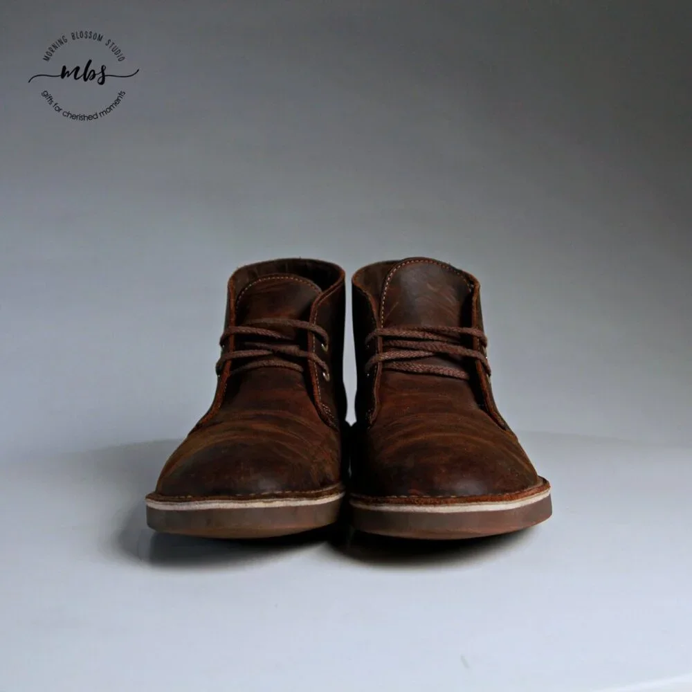 Clarks Bushacre 2 Chukka Lace Up Leather Boots Brown Beeswax Men 10‎